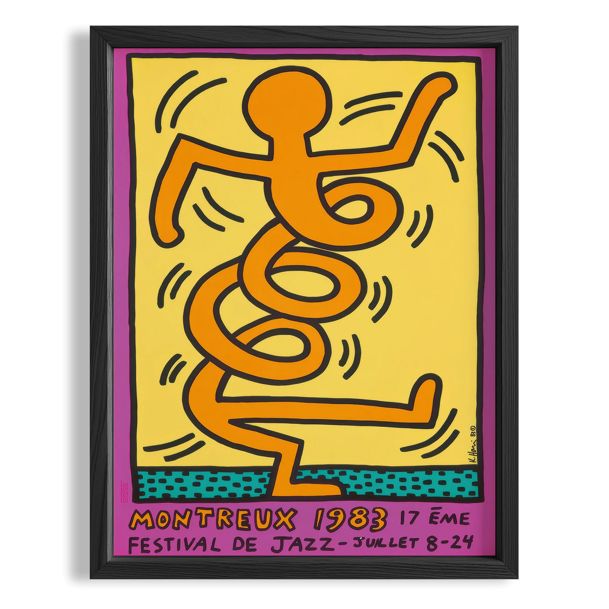 Enerjik Dansçı - Keith Haring Ahşap Duvar Tablosu