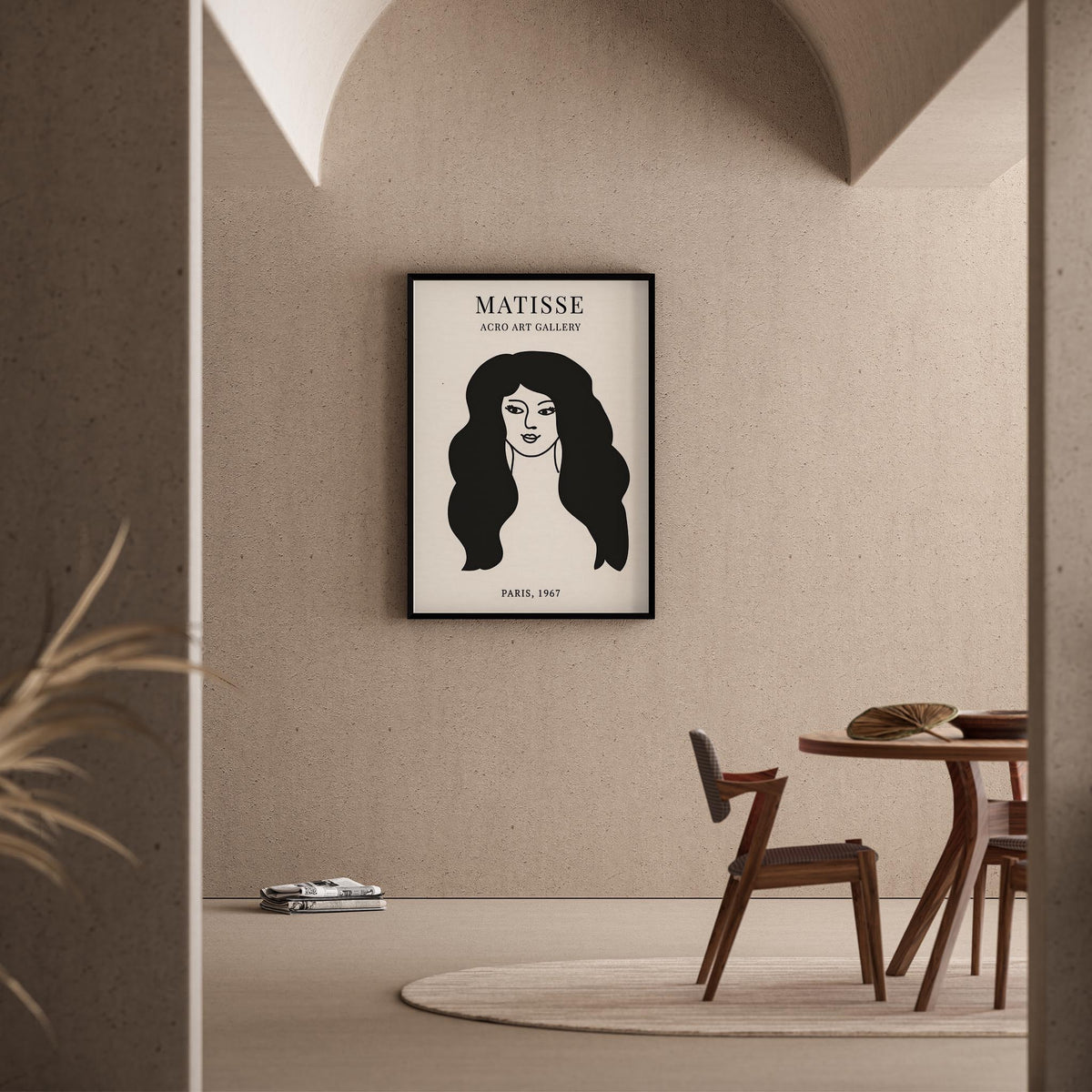 Matisse Kağıt Kesimleri Minimalist Çizgi Sanatı Estetik Kadın Portresi III Duvar Tablosu