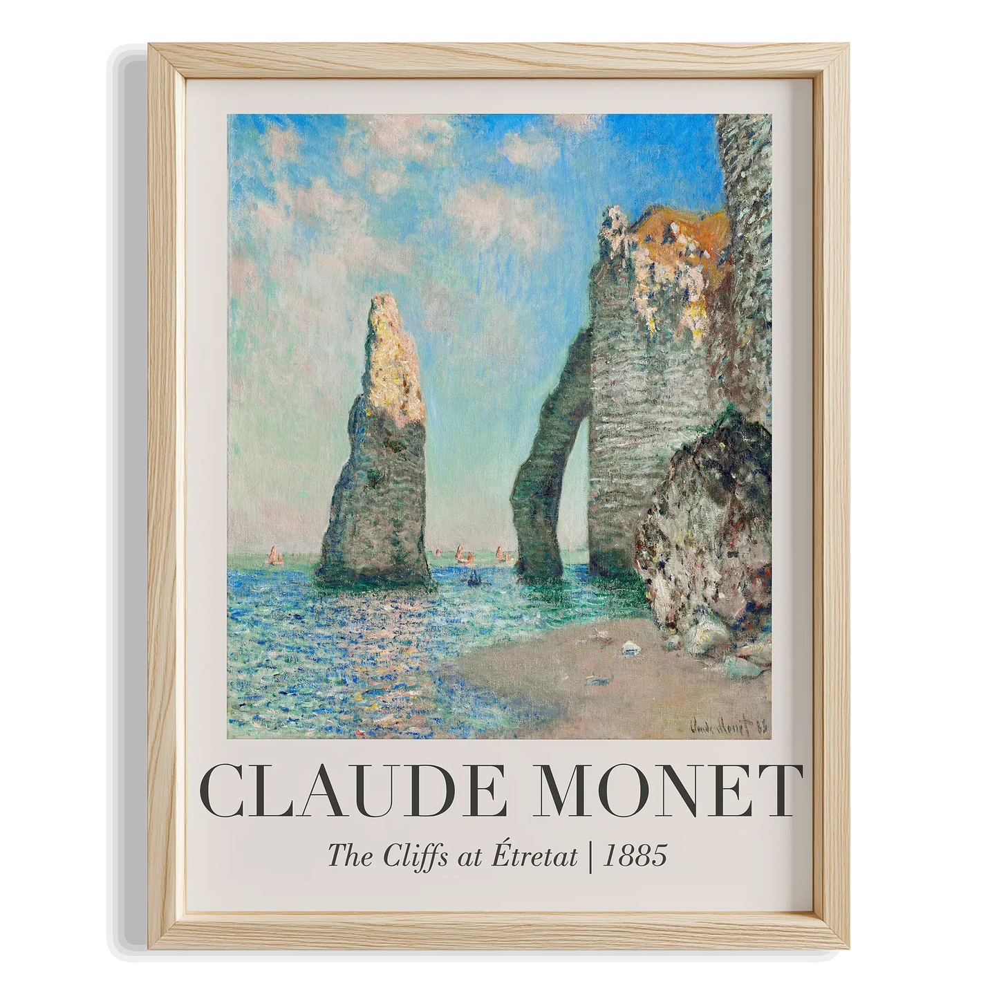 Etretat Kayalıkları - Claude Monet Ahşap Duvar Tablosu
