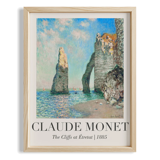 Etretat Kayalıkları - Claude Monet Ahşap Duvar Tablosu