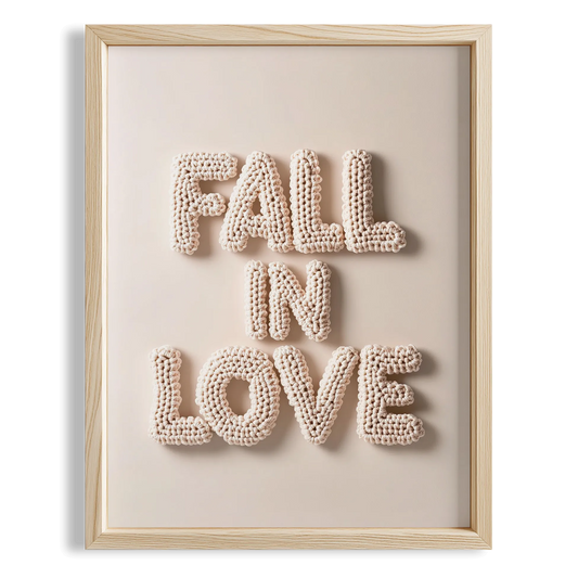 Fall in Love Tipografi Maximalist - Duvar Tablosu