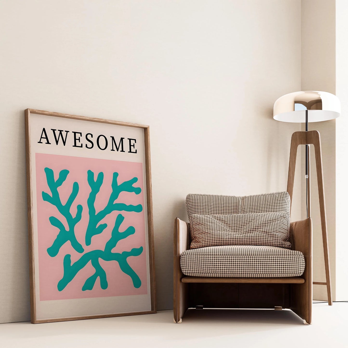 Matisse Kağıt Kesimleri Abstract Serisi AWESOME Tipografi I Duvar Tablosu