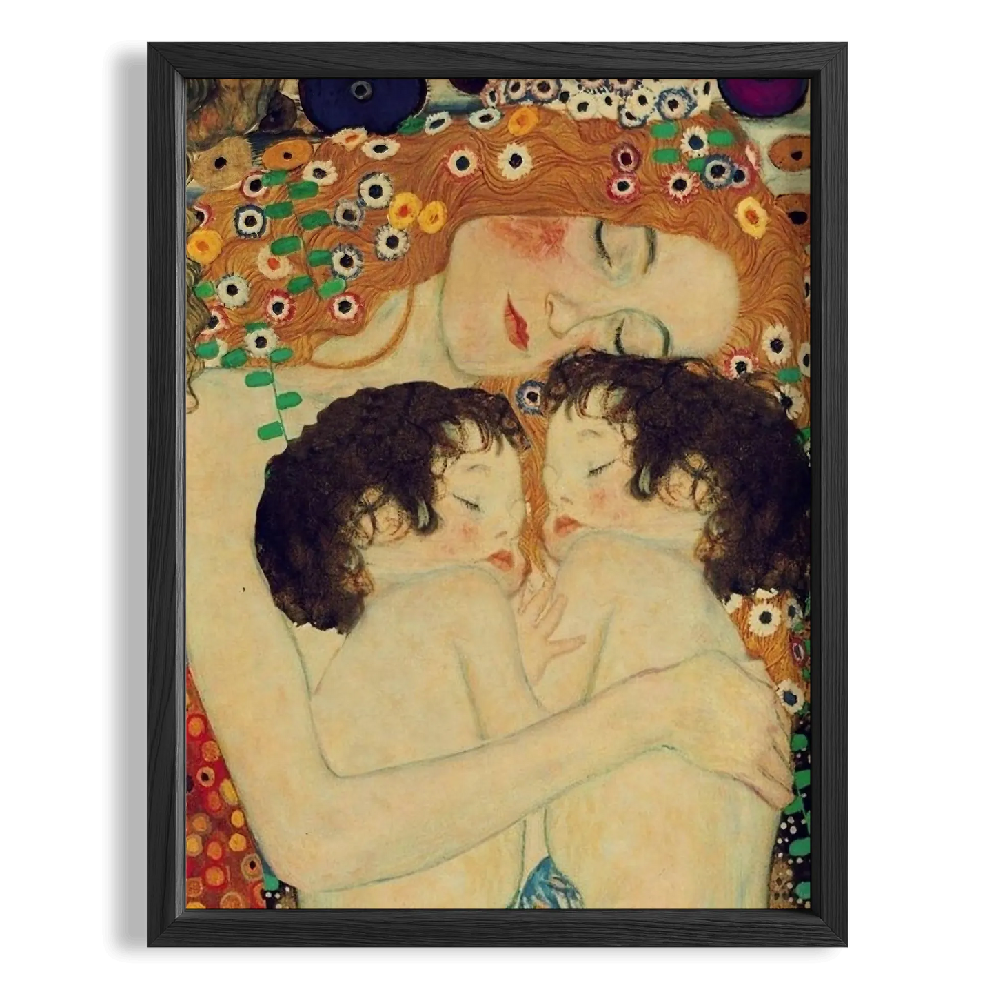Anne ve Çocuk - Gustav Klimt Ahşap Duvar Tablosu