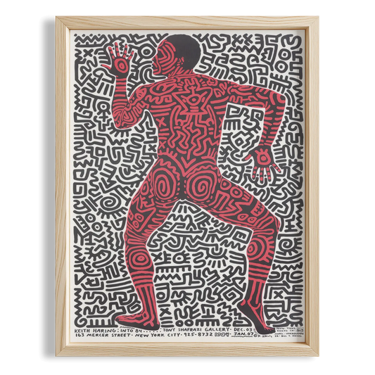 Kırmızı Dansçı - Keith Haring Ahşap Duvar Tablosu