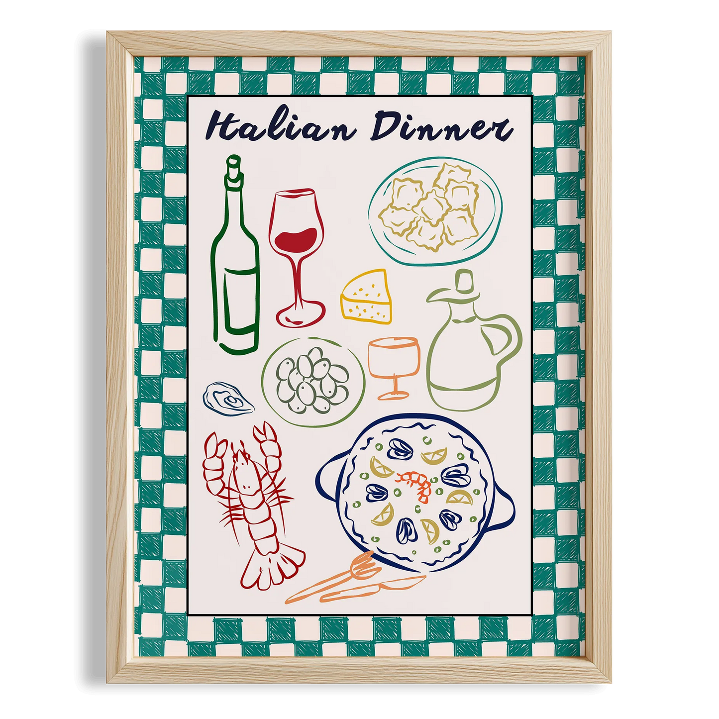Italian Dinner Akdeniz İtalya Koleksiyonu Mutfak Duvar Tablosu