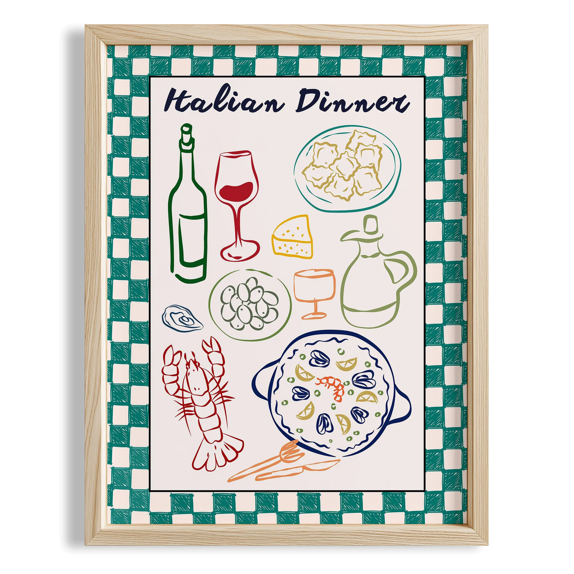 Italian Dinner Akdeniz İtalya Koleksiyonu Mutfak Duvar Tablosu