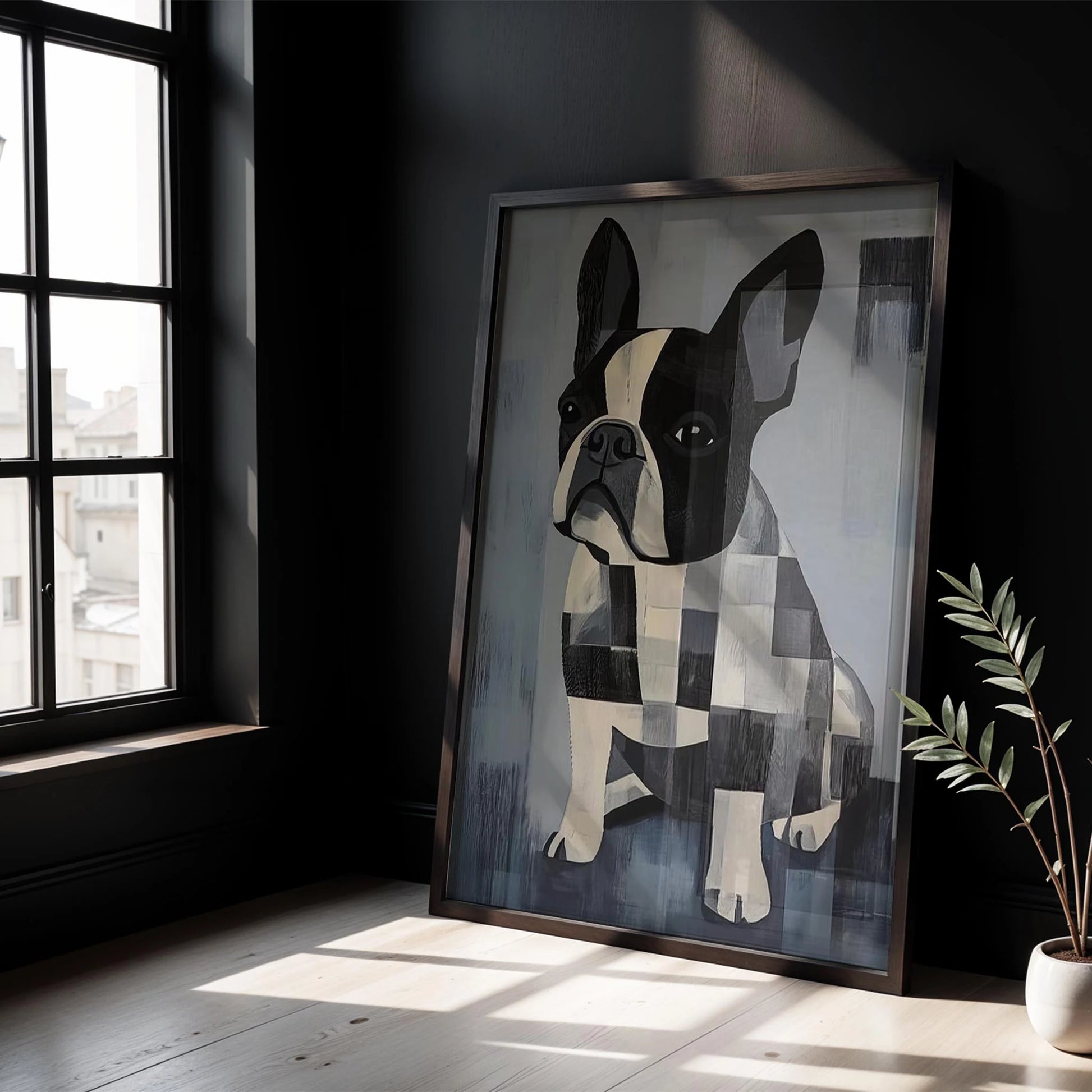 Köpek Portre II - Fransız Buldog Geometrik