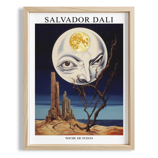 Ay Yüz - Salvador Dali Ahşap Duvar Tablosu