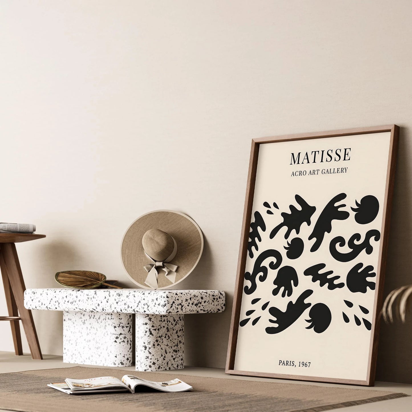Matisse Kağıt Kesimleri Serisi Siyah Minimalist Dal Desenleri I Duvar Tablosu