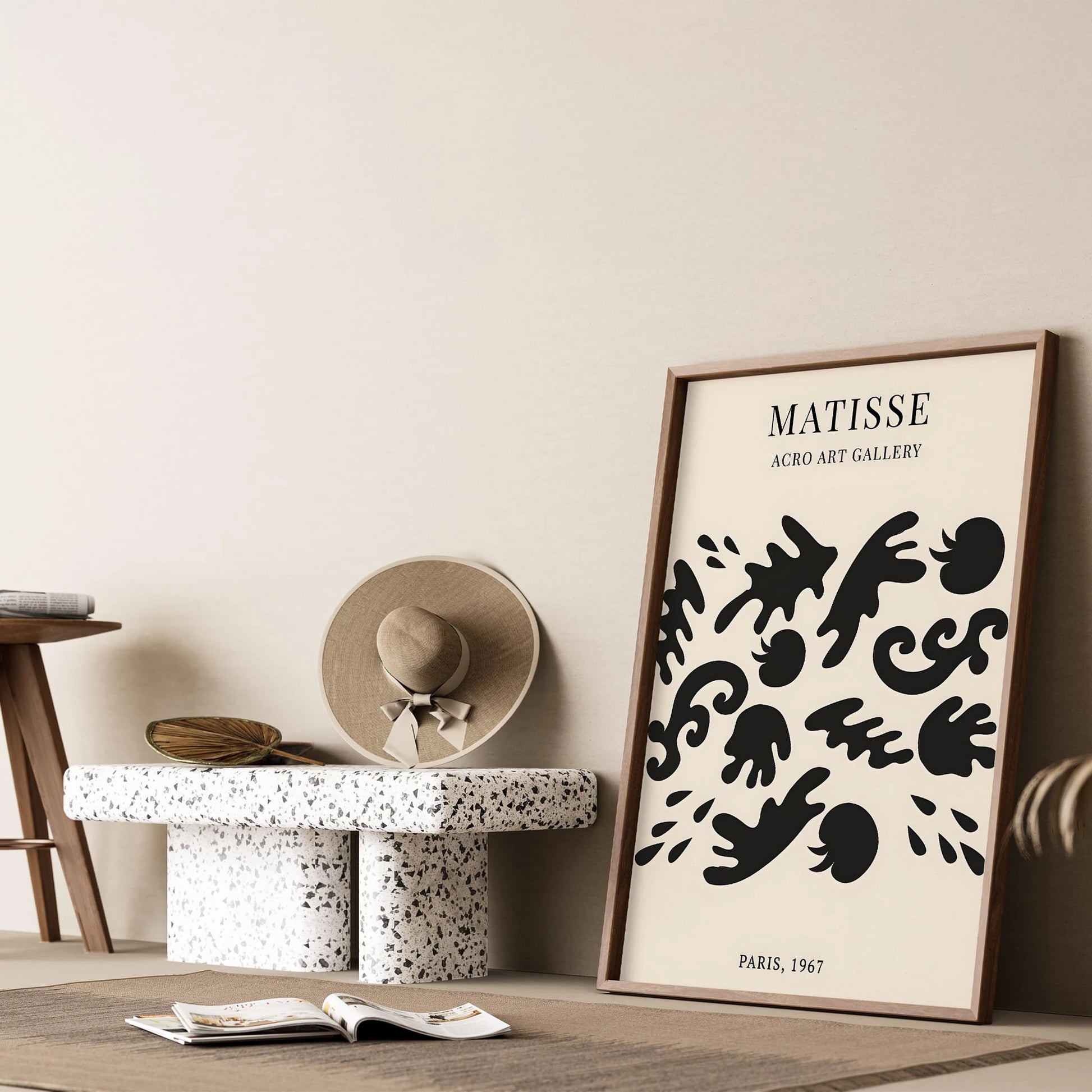 Matisse Kağıt Kesimleri Serisi Siyah Minimalist Dal Desenleri I Duvar Tablosu