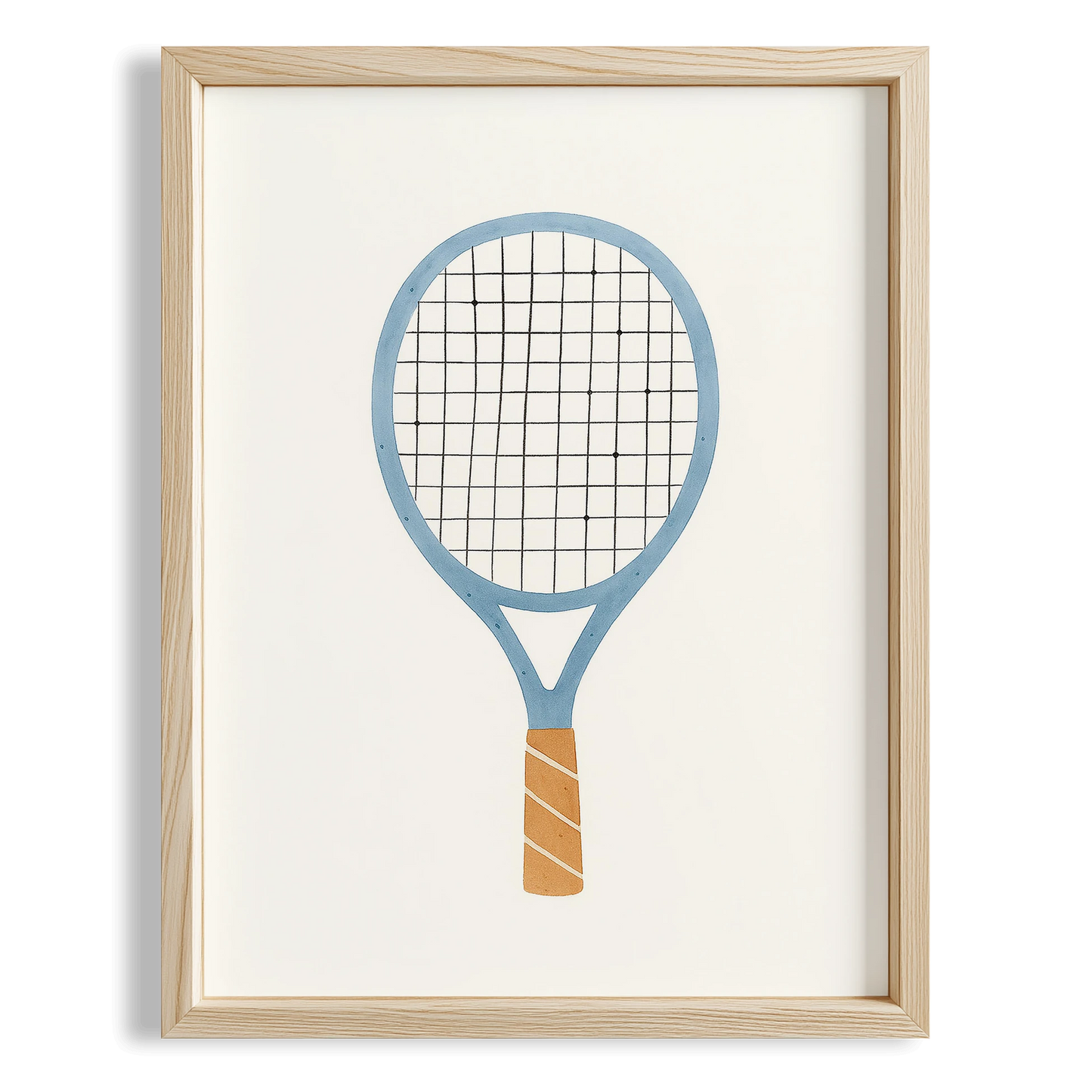 Mavi Tenis Raketi Çocuk Odası Ahşap Tablo