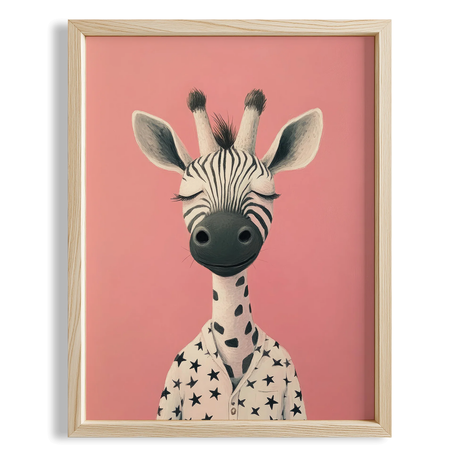 Pijamalı Uykucu Zebra - Pembe Fon