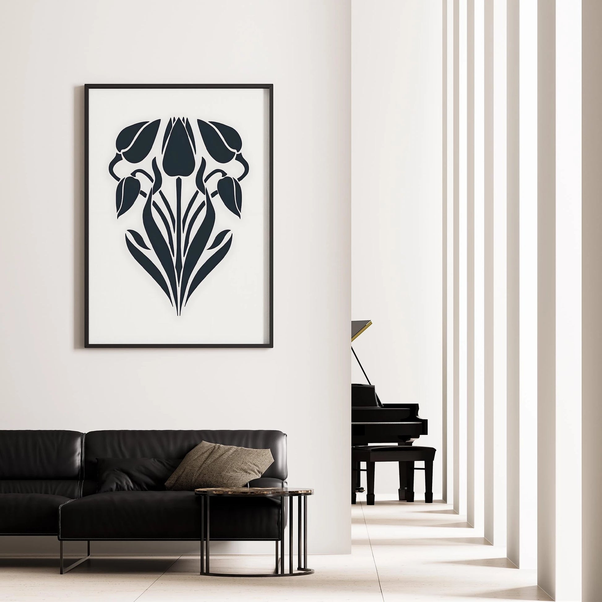 Matisse Kağıt Kesimleri Abstract Serisi Minimalist Lale Seranadı I Duvar Tablosu