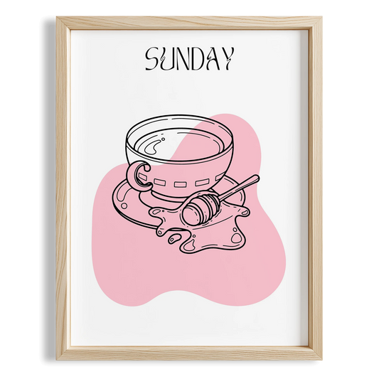 Pazar Günü Weekend Drinks Çay Mutfak Duvar Tablosu