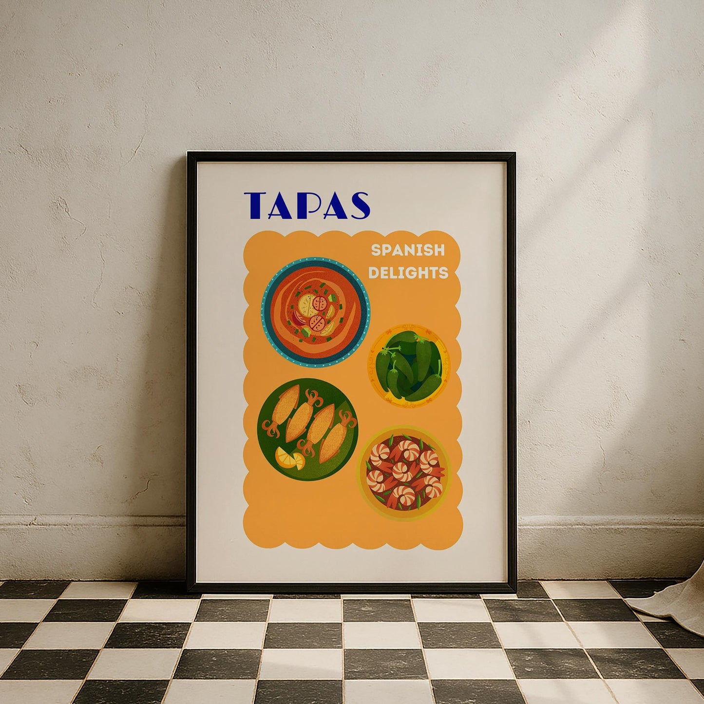 Tapas Akdeniz İspanya Koleksiyonu Mutfak Duvar Tablosu II