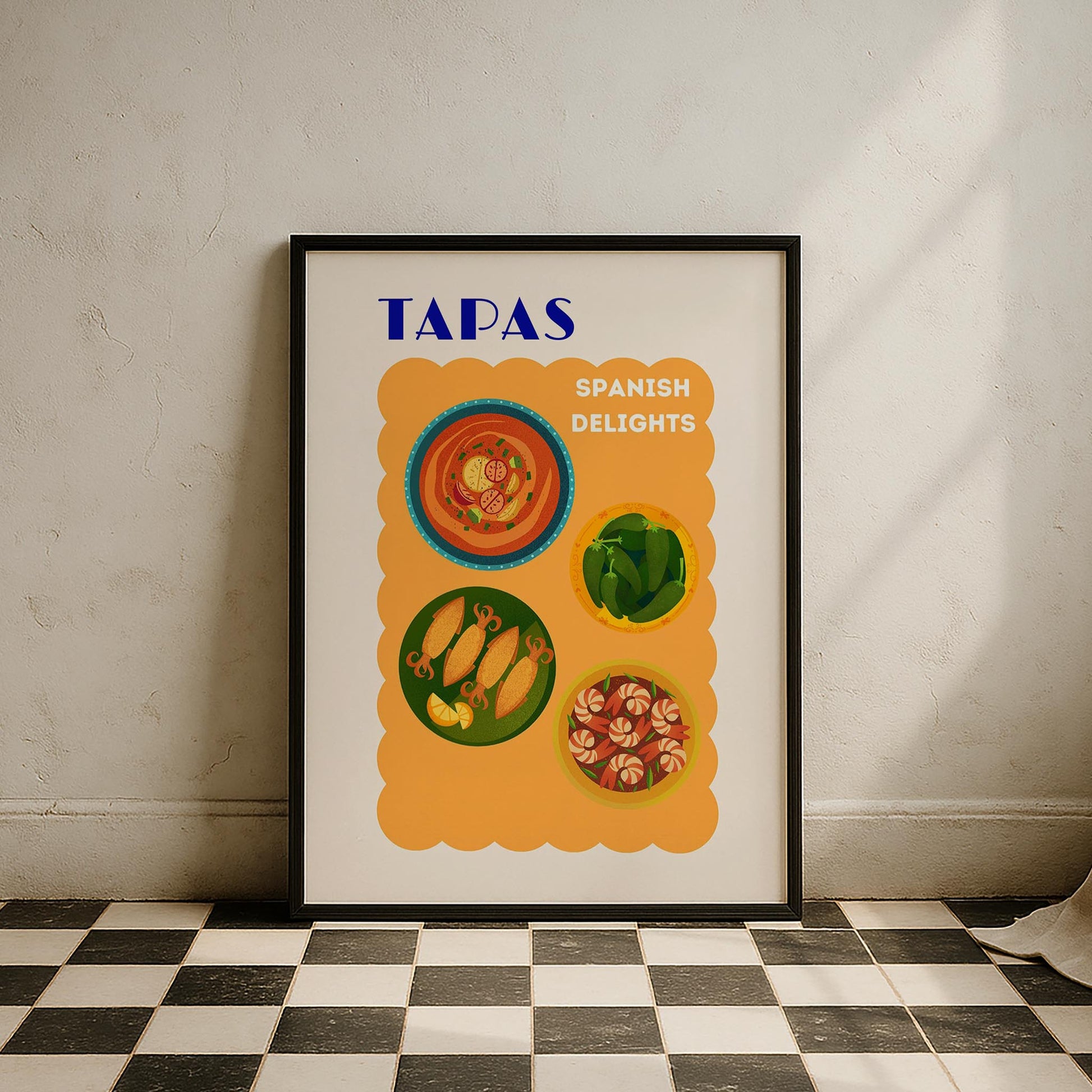 Tapas Akdeniz İspanya Koleksiyonu Mutfak Duvar Tablosu II