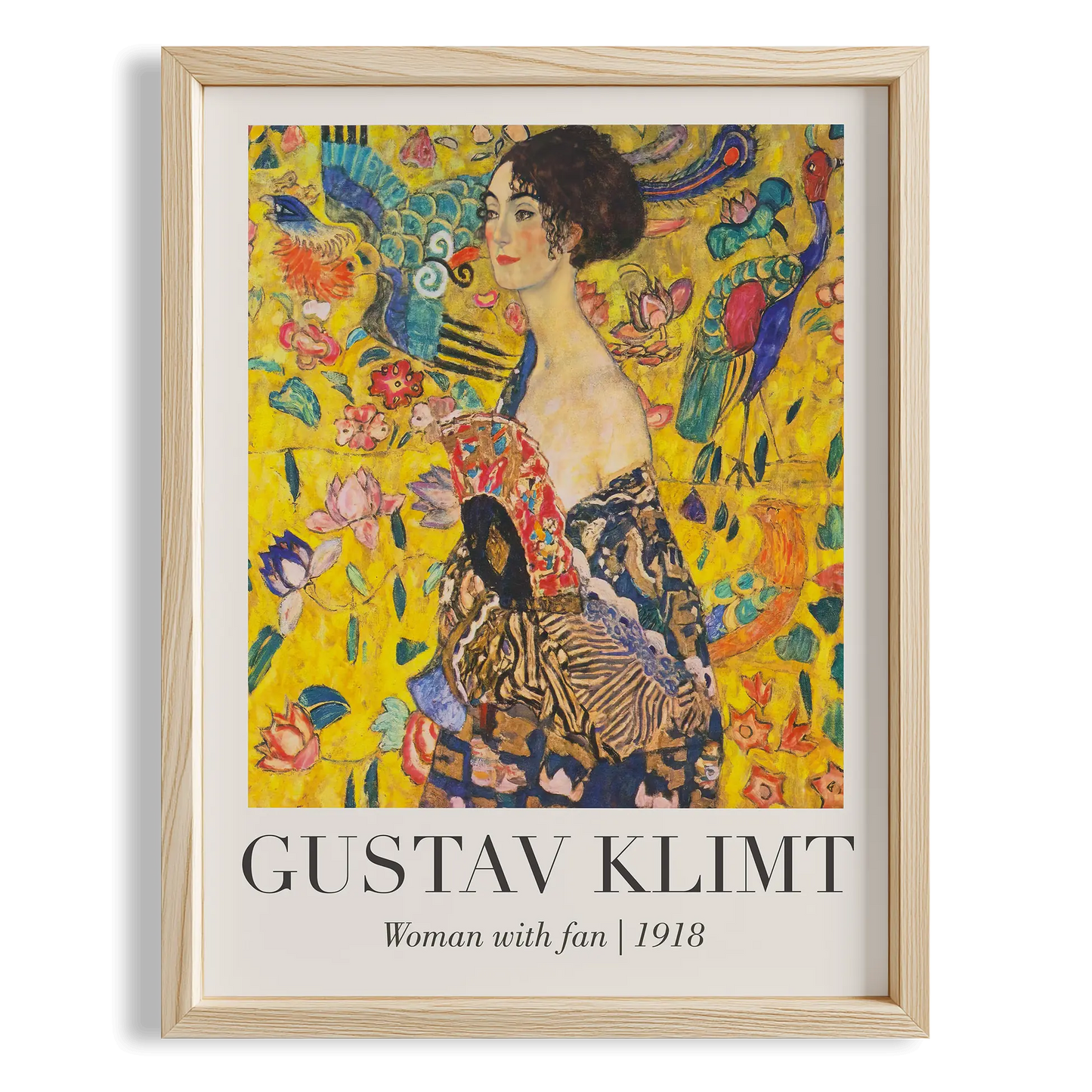 Yelpazeli Kadın - Gustav Klimt Ahşap Duvar Tablosu