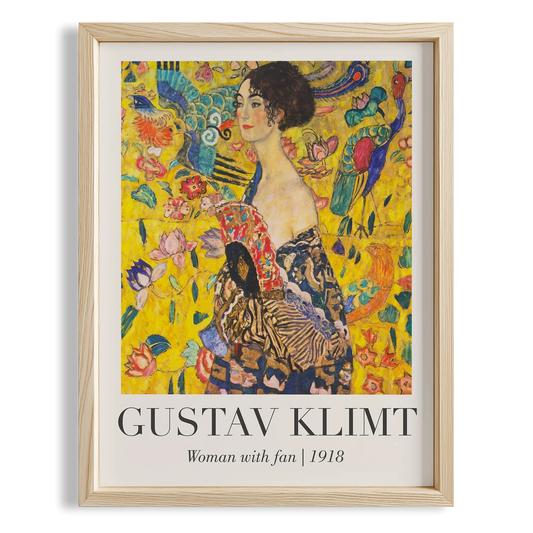 Yelpazeli Kadın - Gustav Klimt Ahşap Duvar Tablosu