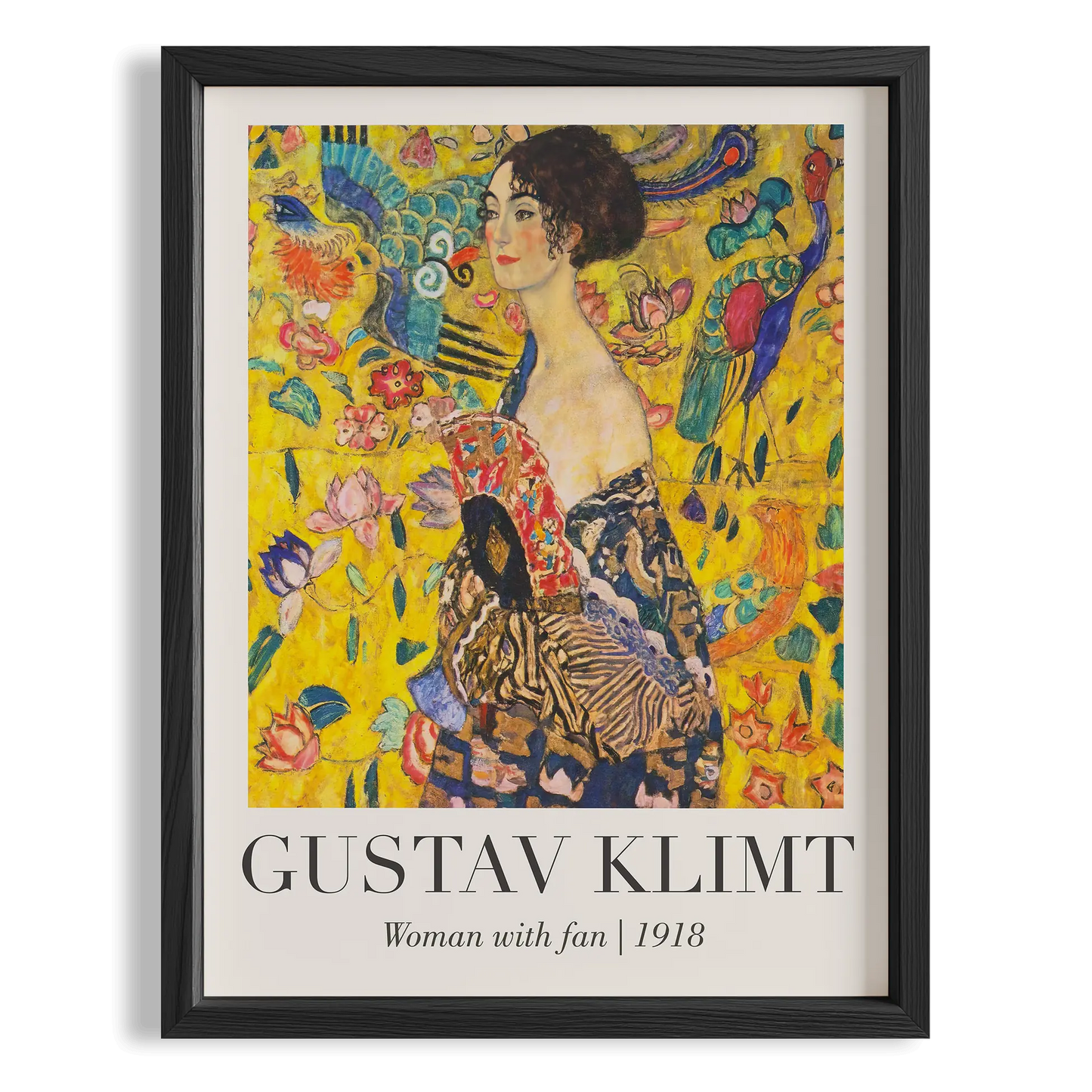 Yelpazeli Kadın - Gustav Klimt Ahşap Duvar Tablosu