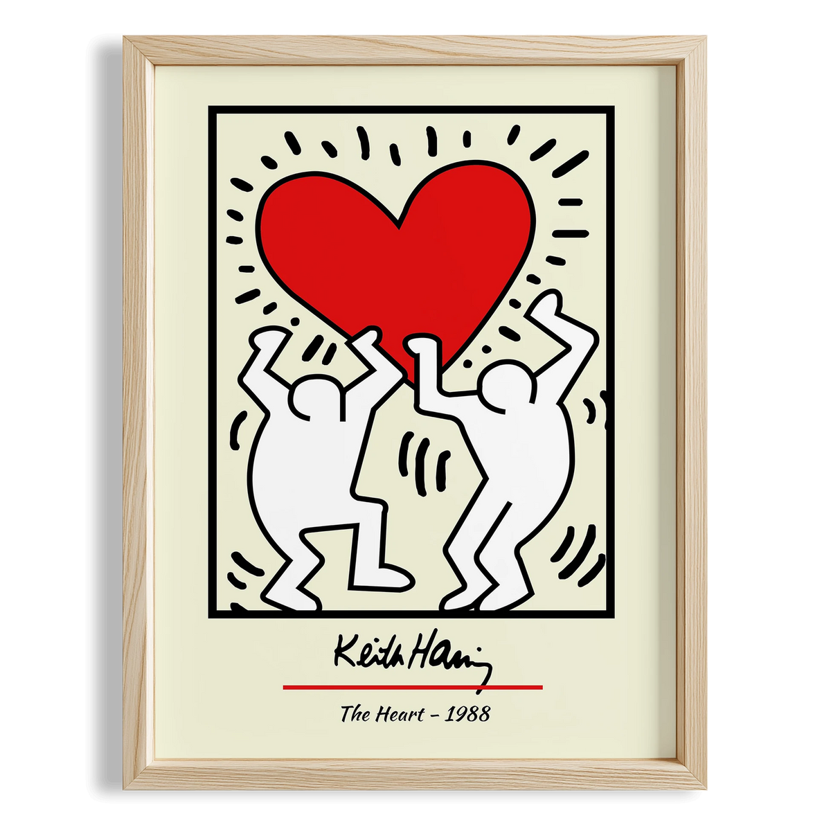 Kalpli Figürler - Keith Haring Ahşap Duvar Tablosu