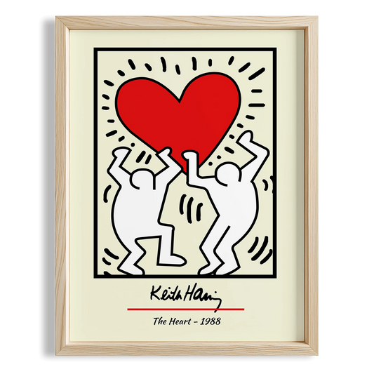 Kalpli Figürler - Keith Haring Ahşap Duvar Tablosu