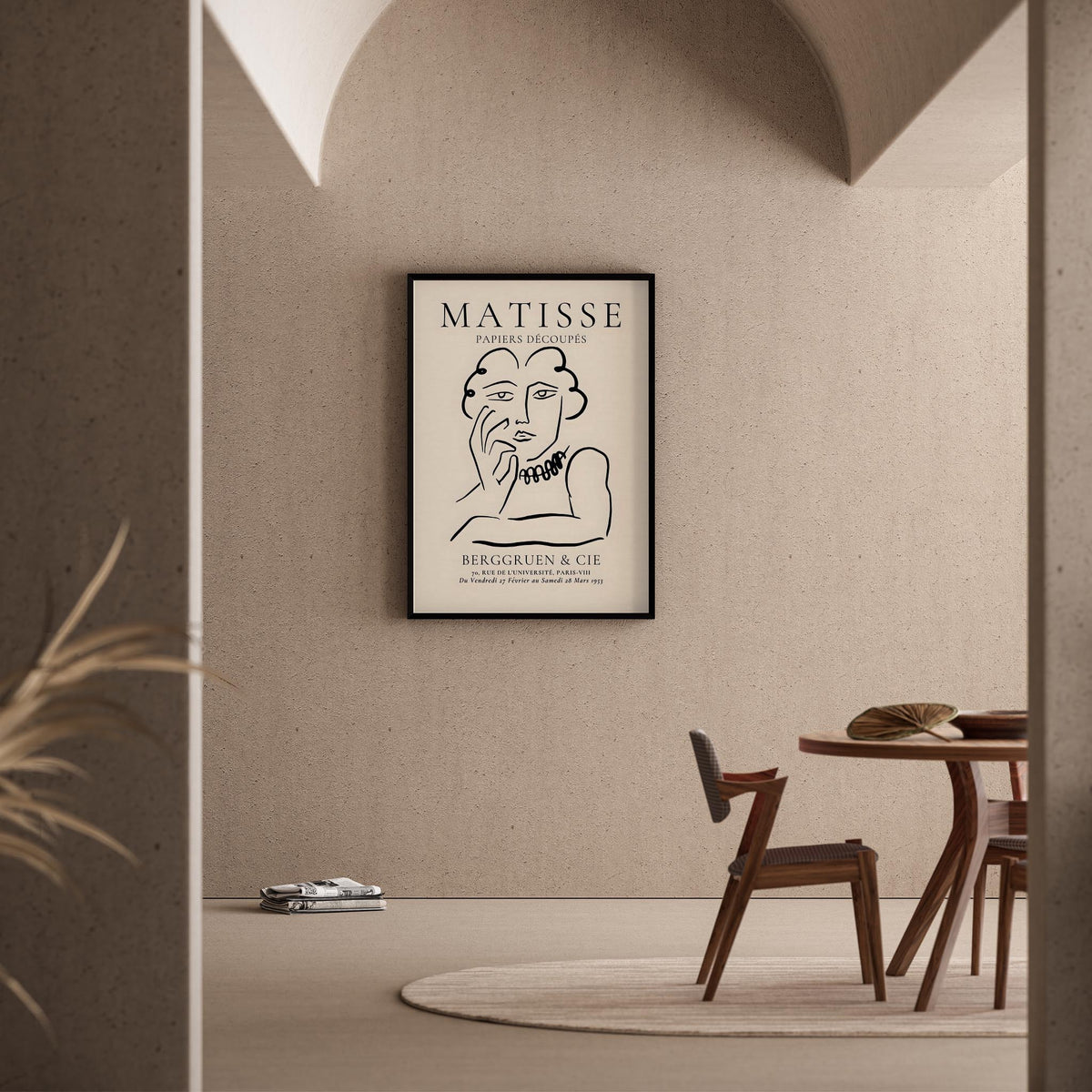 Matisse Kağıt Kesimleri Minimalist Çizgi Sanatı Estetik Kadın Portresi VIII Duvar Tablosu