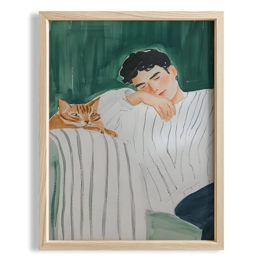 Erkek Portre ve Sarman Kedi