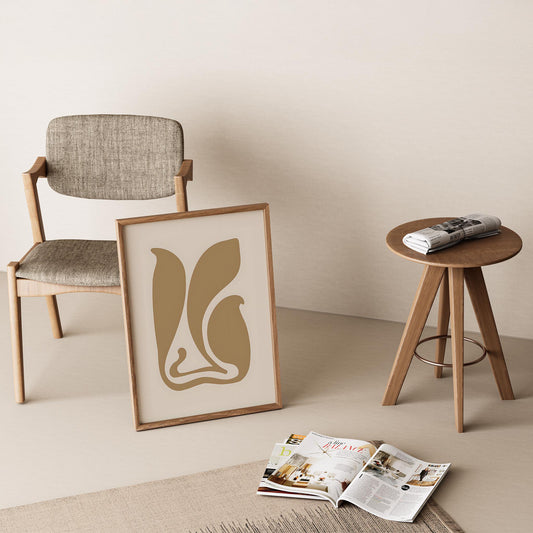 Matisse Kağıt Kesimleri Serisi Minimalist Soyut Yaprak Dansı II Duvar Tablosu