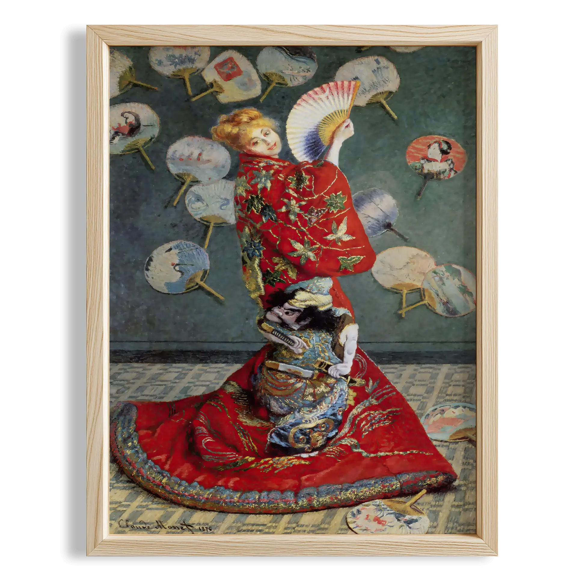 Japon Figürü - Claude Monet Ahşap Duvar Tablosu