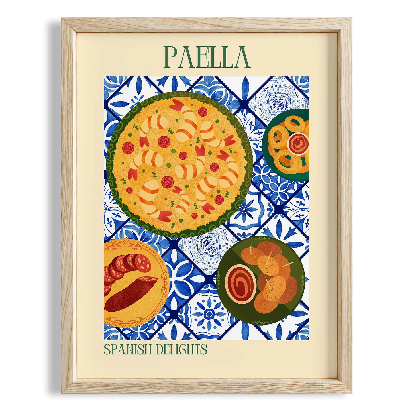 Paella Seramik Desen I Akdeniz İspanya Koleksiyonu Mutfak Duvar Tablosu