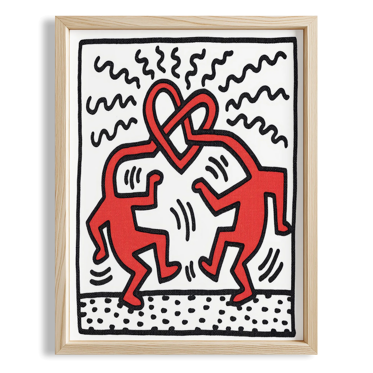 Kalpli Dans - Keith Haring Ahşap Duvar Tablosu