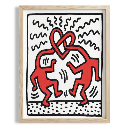 Kalpli Dans - Keith Haring Ahşap Duvar Tablosu