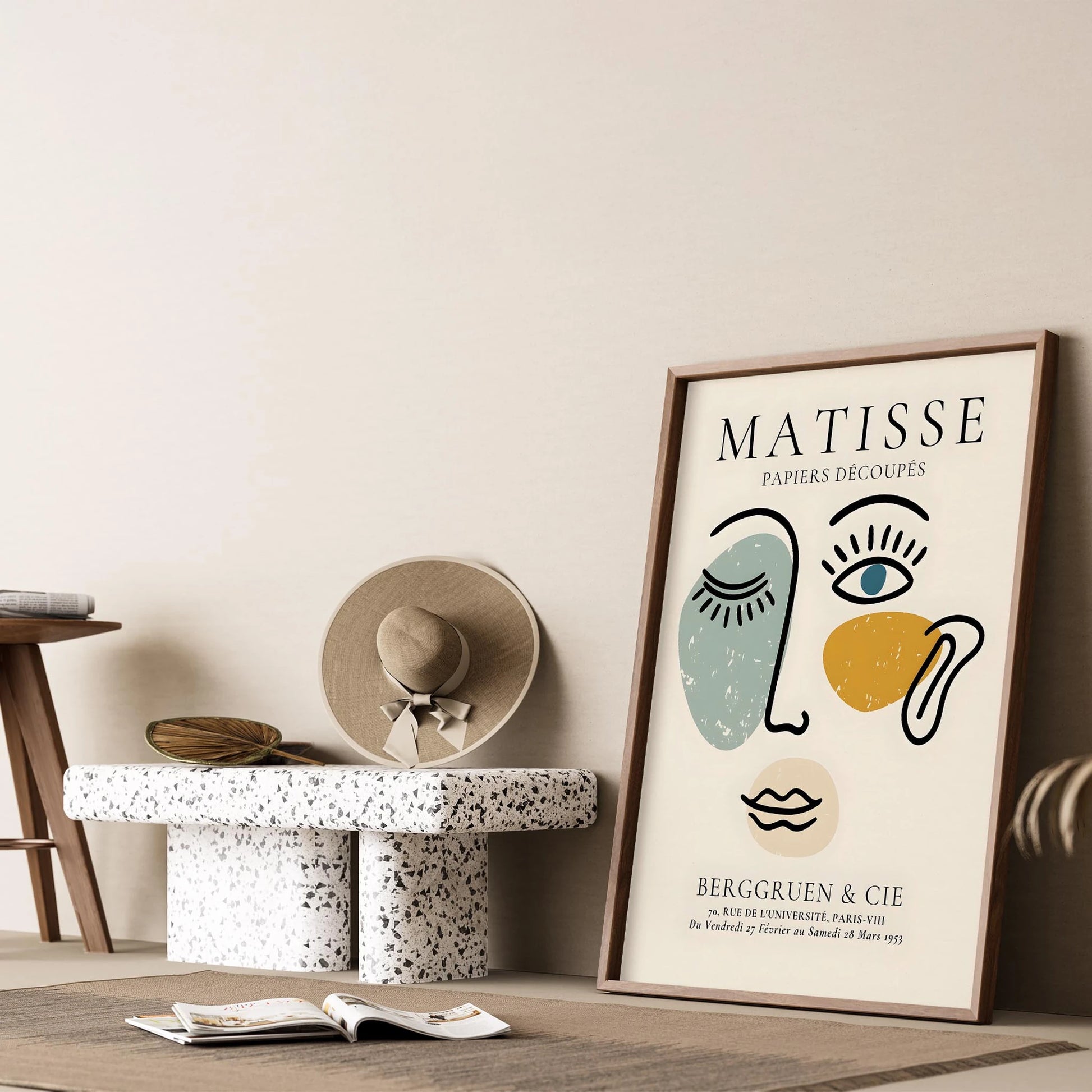 Matisse Kağıt Kesimleri Serisi Picasso Abstract Kadın Silüeti II Duvar Tablosu