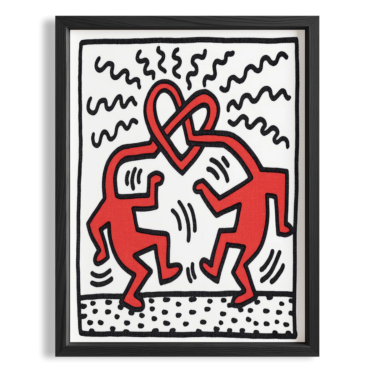 Kalpli Dans - Keith Haring Ahşap Duvar Tablosu