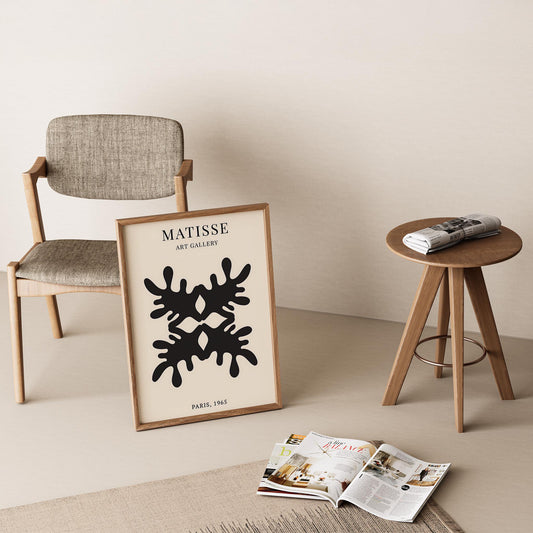 Matisse Kağıt Kesimleri Serisi Siyah Minimalist Dallar I Duvar Tablosu