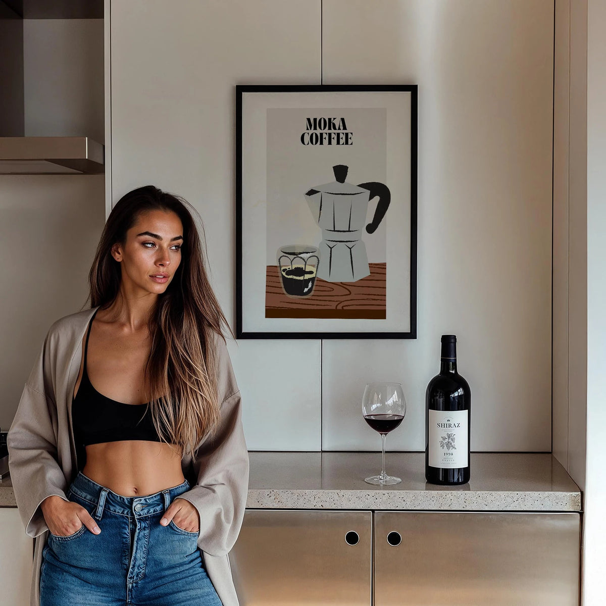 Moka Coffee Akdeniz İtalya Koleksiyonu Mutfak Duvar Tablosu