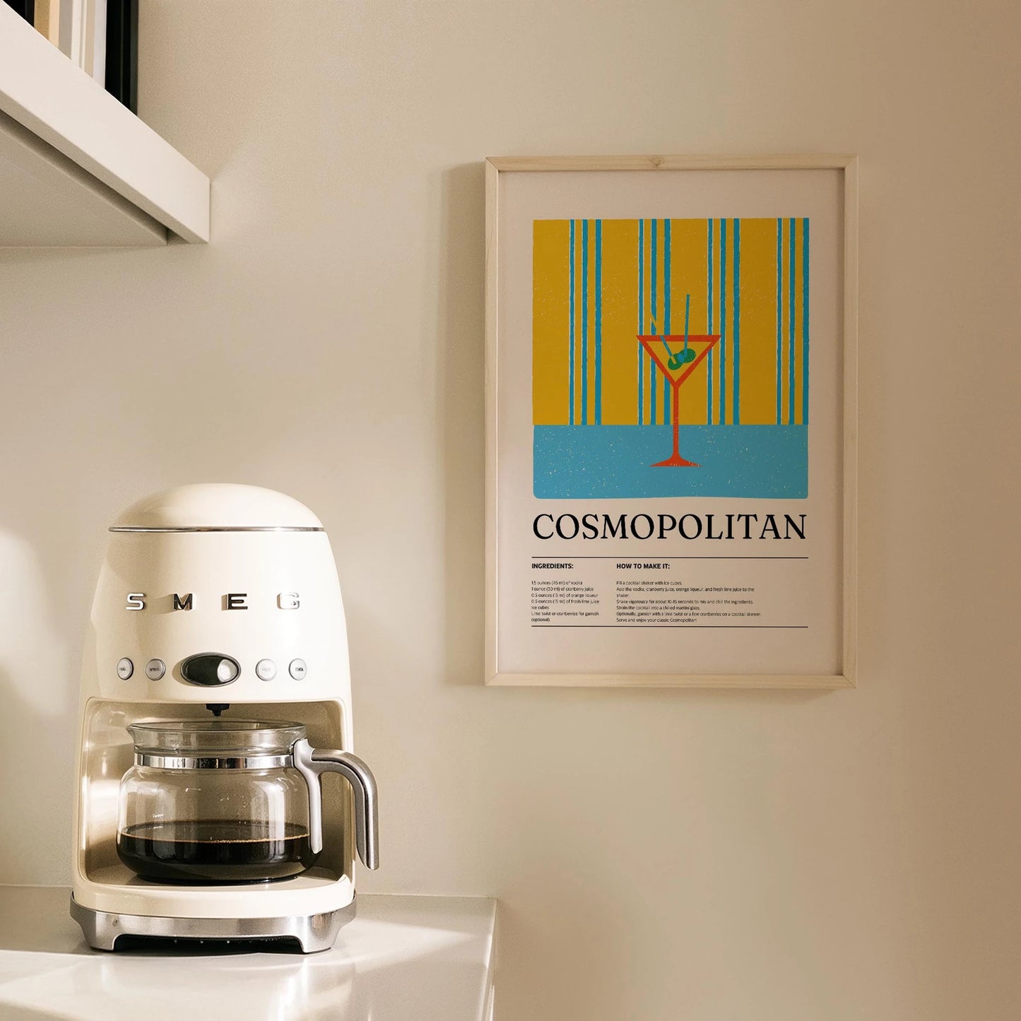Cosmopolitan Kokteyl Tarifi Mutfak Duvar Tablosu