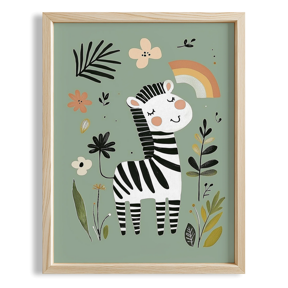 Çizgili Zebra Çocuk Odası Ahşap Tablo