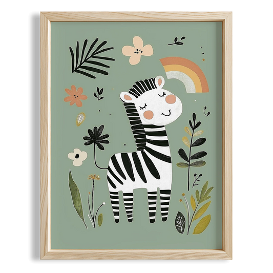 Çizgili Zebra Çocuk Odası Ahşap Tablo