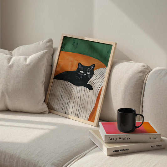 Kedi Portresi IV - Hardal Yastık Üstünde