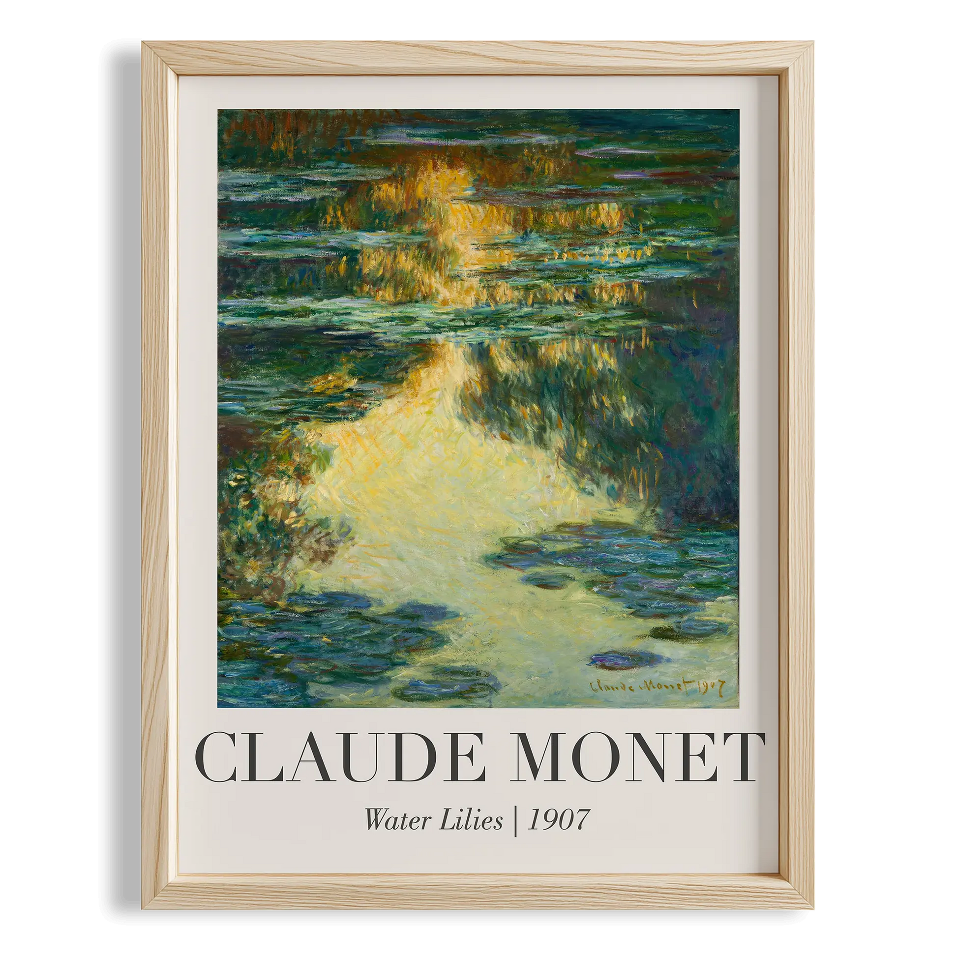 Nilüferler (Gün Batımı) - Claude Monet Ahşap Duvar Tablosu