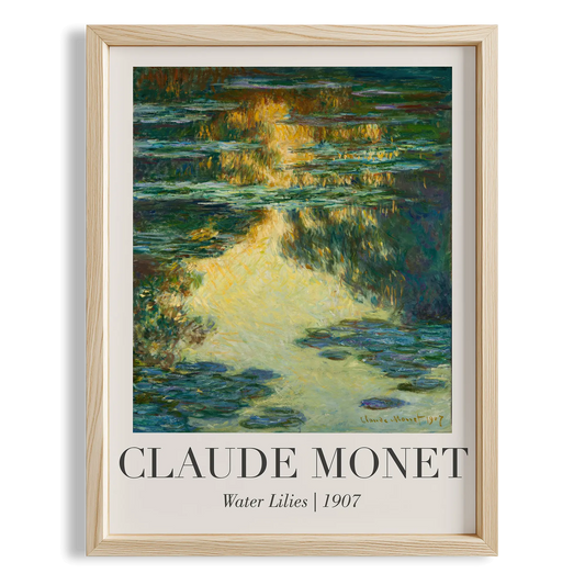 Nilüferler (Gün Batımı) - Claude Monet Ahşap Duvar Tablosu