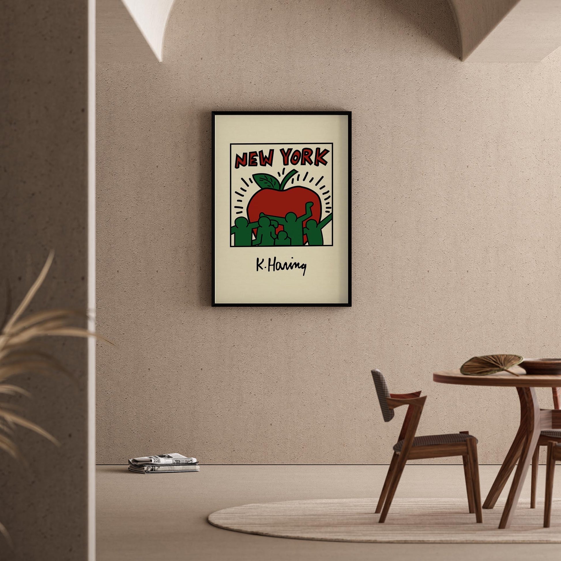 New York Kalbi - Keith Haring Ahşap Duvar Tablosu