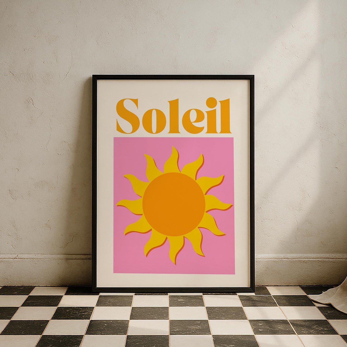 Soleil Güneş Tipografi Mutfak Duvar Tablosu