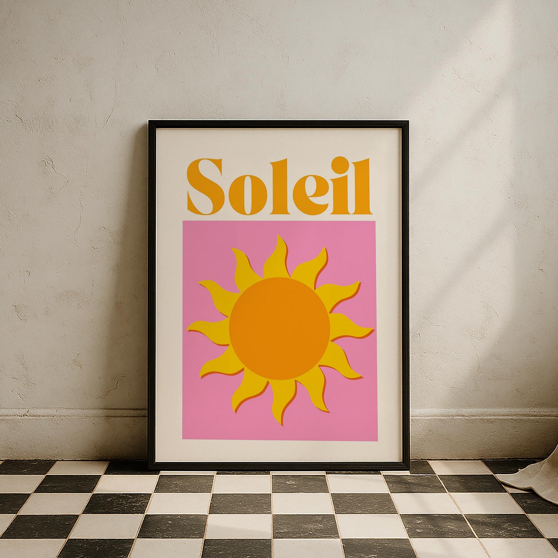 Soleil Güneş Tipografi Mutfak Duvar Tablosu