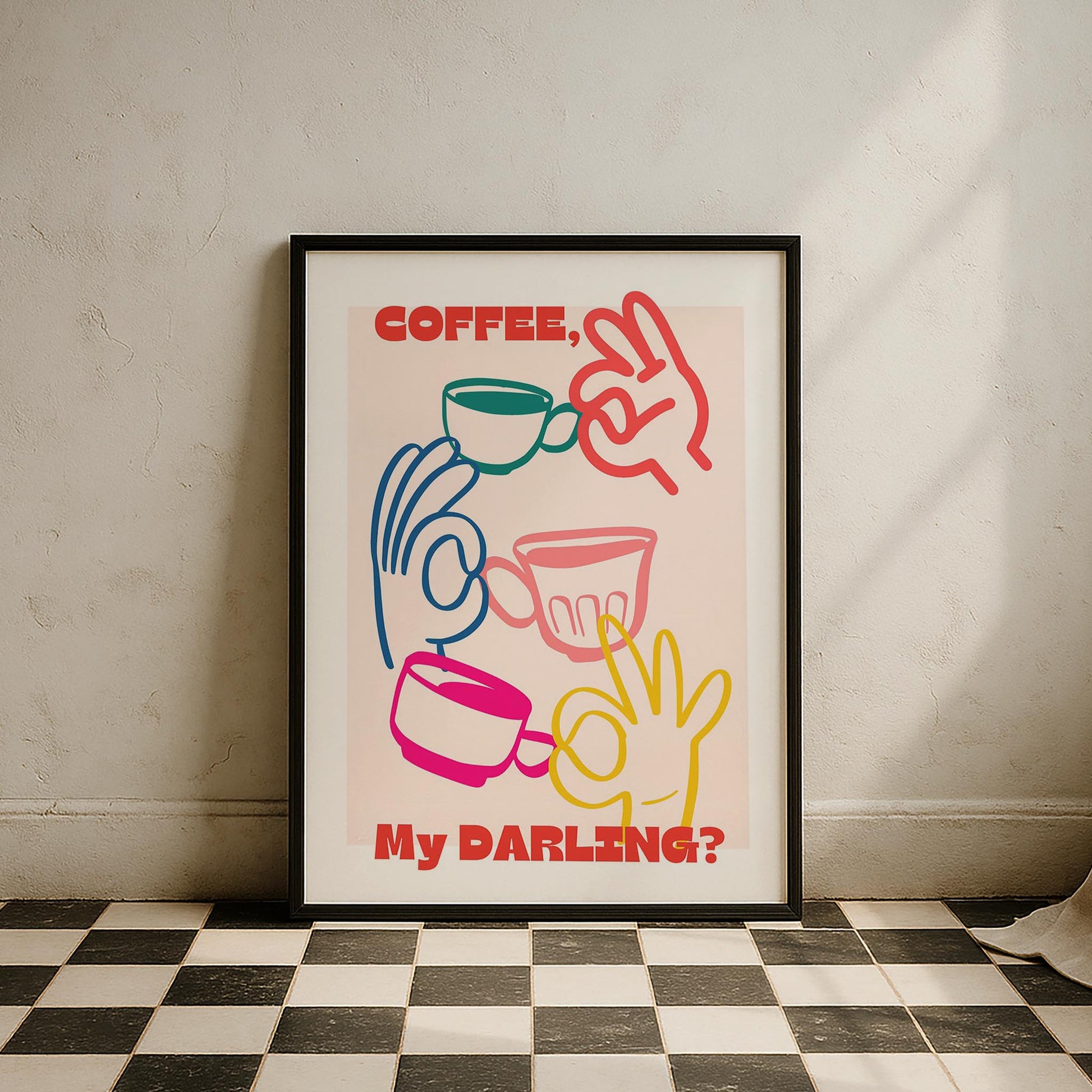 Coffee My Darling Kahve Tipografi Mutfak Duvar Tablosu