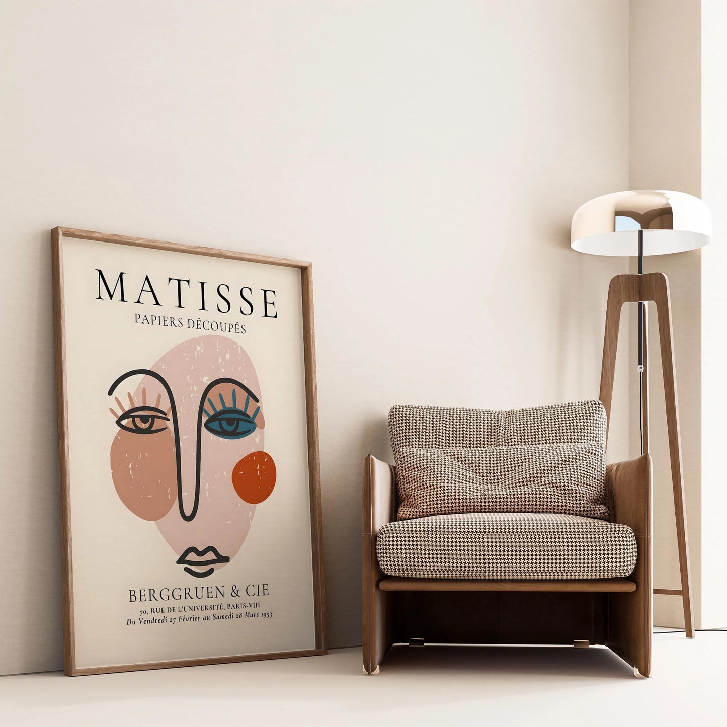 Matisse Kağıt Kesimleri Picasso Soyut Kadın Silüeti Toprak Tonları I Duvar Tablosu