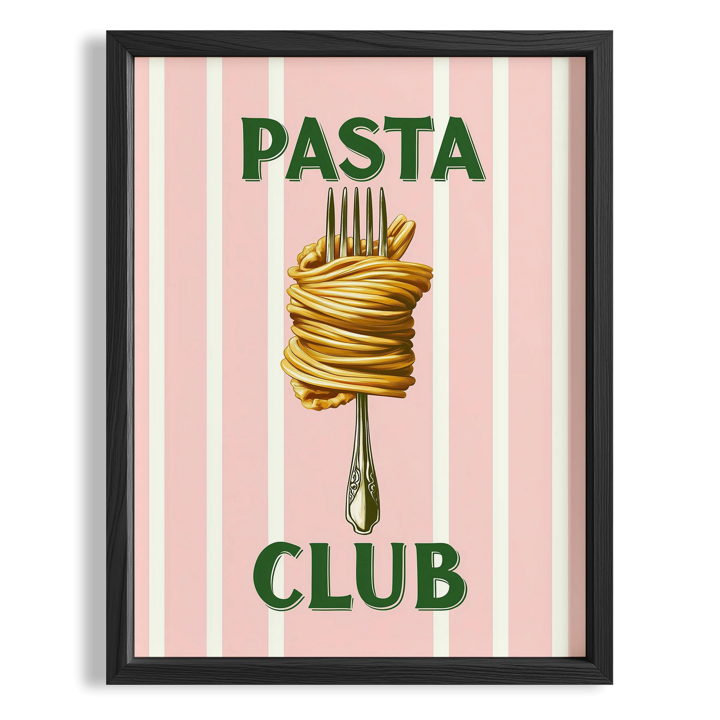 Pasta Club İtalyanca Tipografi Mutfak Duvar Tablosu