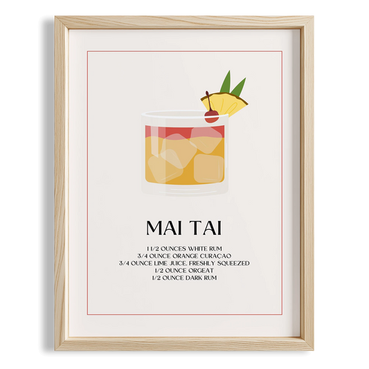 Mai Tai Kokteyli Minimal Mutfak Duvar Tablosu