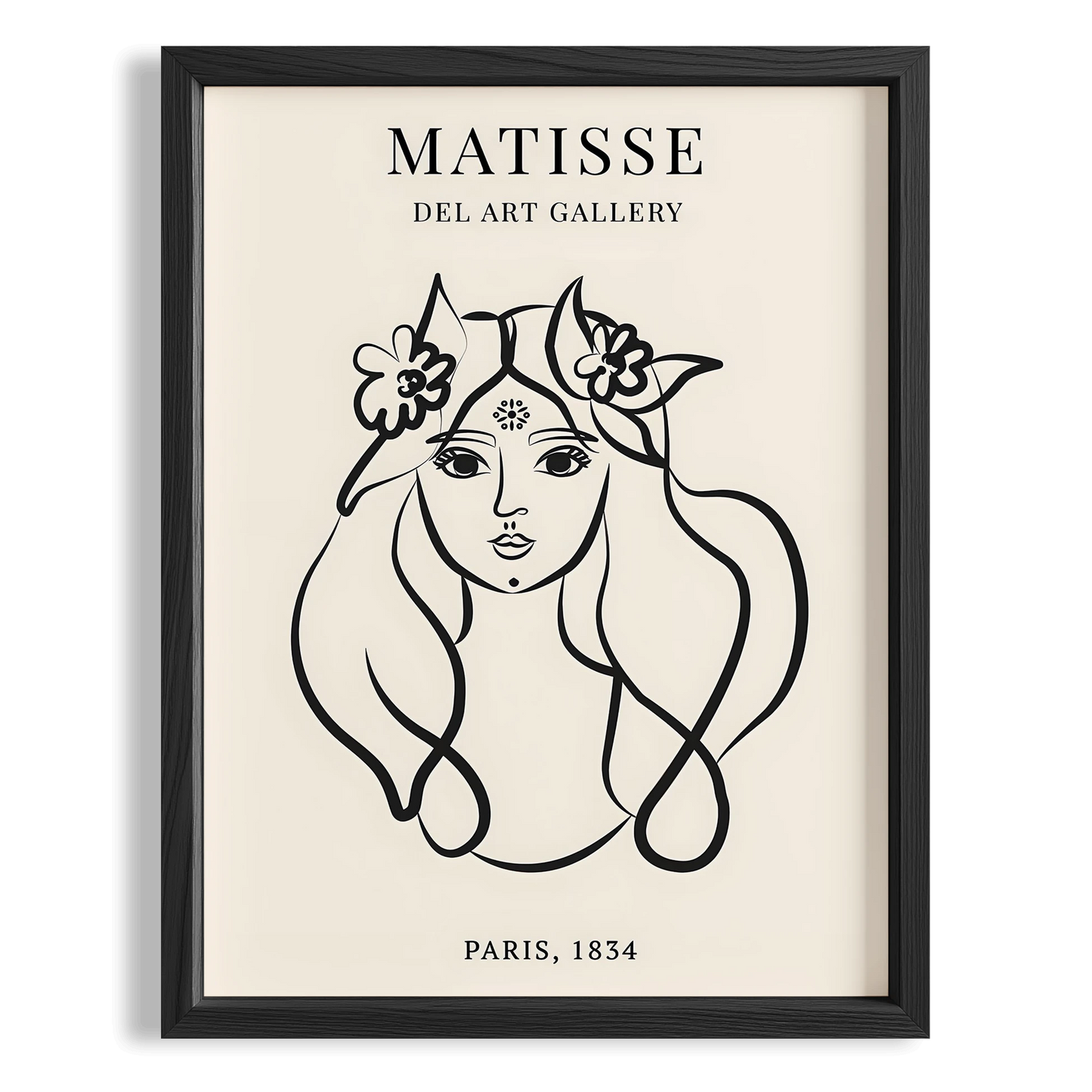 Matisse Kağıt Kesimleri Minimalist Çizgi Sanatı Estetik Kadın Portresi VI Duvar Tablosu